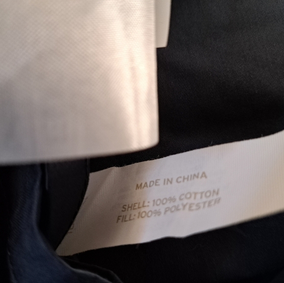 LANDS' END large euro quilted shams square blue cotton coastal shabby chic (2) - Picture 3 of 9